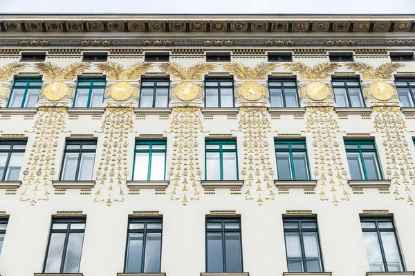 stock image Vienna, Austria - October 14, 2022: Facade of an old classic building called Goldenes or Medaillon House of art nouveau style in Wienzeile, Vienna, Austria