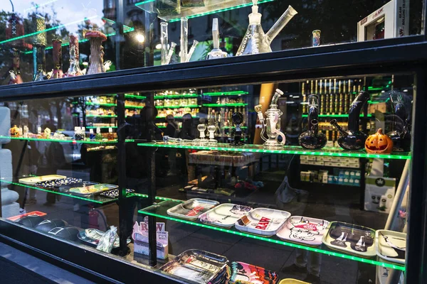 Vienna Austria October 2022 Display Hash Marihuana Cannabis Shop Vienna — Stock Photo, Image