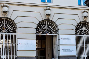 Vienna, Austria - October 17, 2022: Entrance of the Bundesministerium or Federal Ministry of Agriculture, Regions and Tourism in Vienna, Austria
