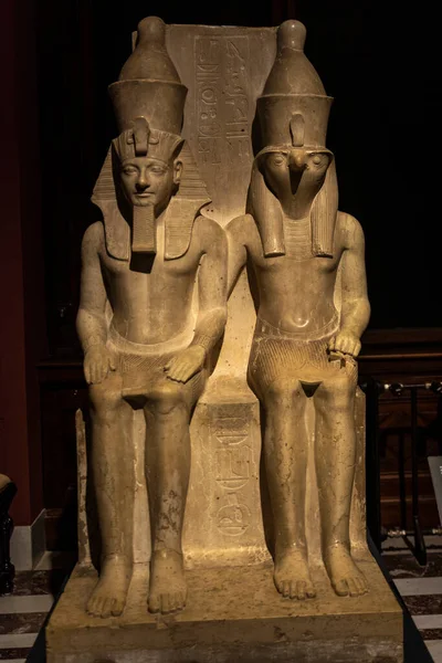 Вена Австрия Октября 2022 Года Египетская Статуя Бога Гора Короля — стоковое фото
