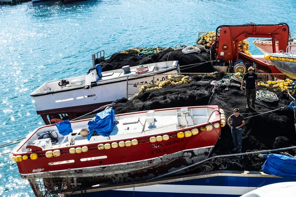 Ametlla Mar Espagne Mai 2022 Thonier Senneur Avec Des Travailleurs — Photo