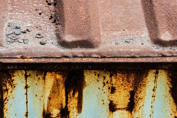 Nahaufnahme Eines Alten Rostigen Containers Als Abstrakter Hintergrund — Stockfoto