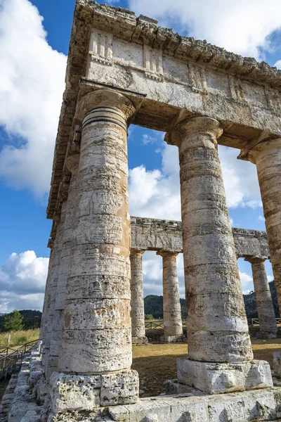 Doric Temple Segesta Prowincji Trapani Sycylia Włochy — Zdjęcie stockowe
