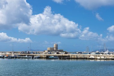 Castello della Colombaia (Kolombiya Kalesi), Torre Peliade (Peliade Kulesi) veya Castello di mare in Marsala, Trapani, Sicilya, İtalya,