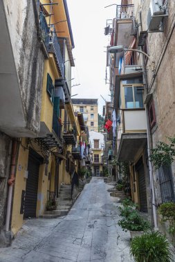 Monreale, Palermo, Sicilya, İtalya 'nın dik dar sokakları