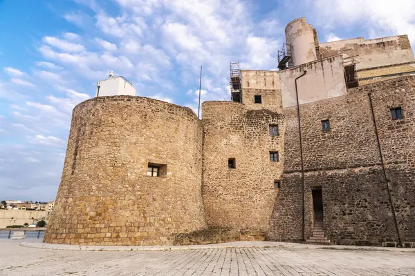 Πρόσοψη Του Μεσαιωνικού Κάστρου Του Castellammare Del Golfo Castello Μια Royalty Free Εικόνες Αρχείου