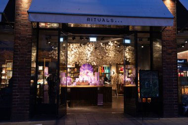 Munich, Germany - April 3, 2025: Rituals cosmetics and personal care shop in Kaufingerstrabe, a shopping street of Munich, Germany