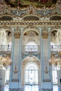 Münih, Bavyera, Almanya 'daki Nymphenburg Sarayı' nın içi