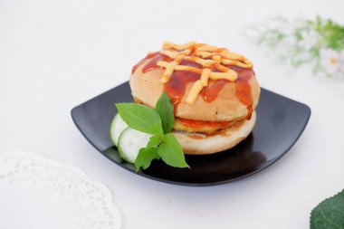 Arka plan olarak lezzetli tavuk burgeri.