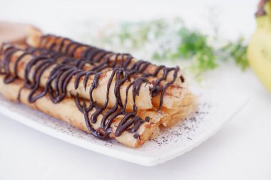delicious chocolate flavored banana rolls