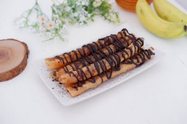 delicious chocolate flavored banana rolls