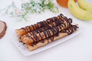 delicious chocolate flavored banana rolls