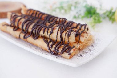 delicious chocolate flavored banana rolls