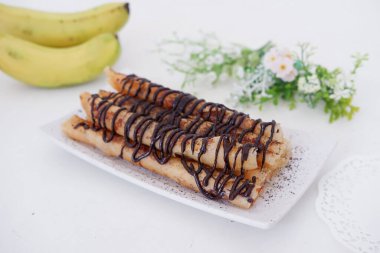 delicious chocolate flavored banana rolls