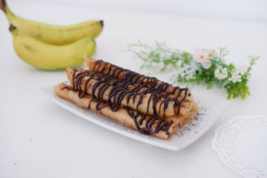 delicious chocolate flavored banana rolls