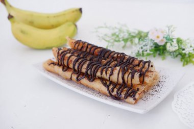 delicious chocolate flavored banana rolls