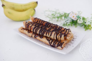 delicious chocolate flavored banana rolls