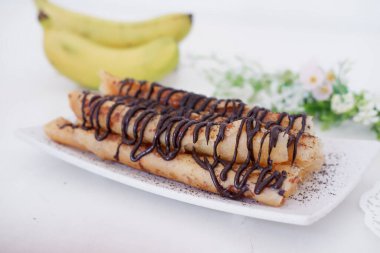 delicious chocolate flavored banana rolls