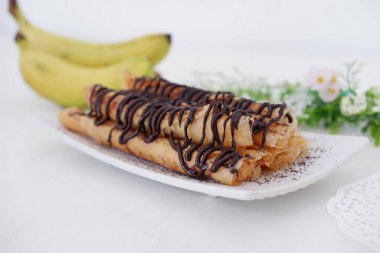 delicious chocolate flavored banana rolls
