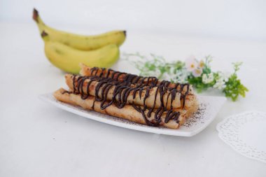 delicious chocolate flavored banana rolls