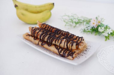 delicious chocolate flavored banana rolls