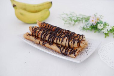 delicious chocolate flavored banana rolls