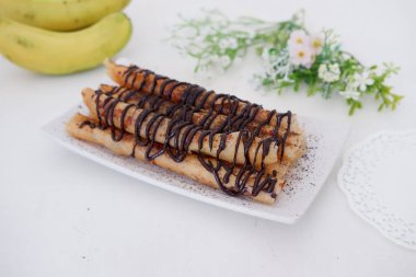delicious chocolate flavored banana rolls