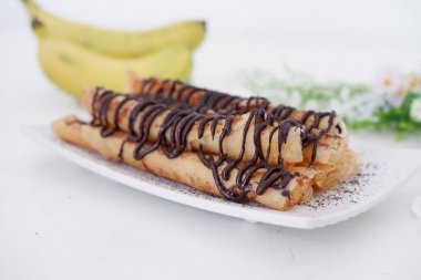 delicious chocolate flavored banana rolls