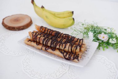 delicious chocolate flavored banana rolls