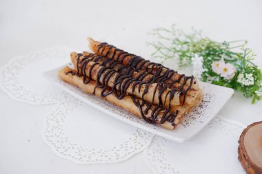 delicious chocolate flavored banana rolls