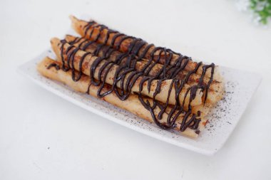 delicious chocolate flavored banana rolls