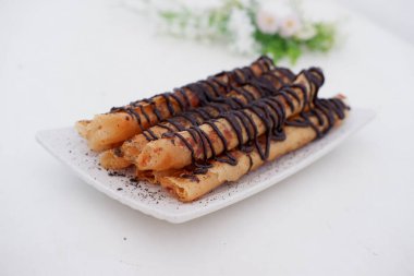 delicious chocolate flavored banana rolls