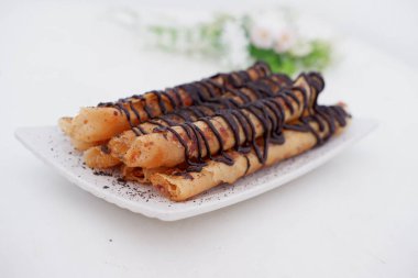 delicious chocolate flavored banana rolls