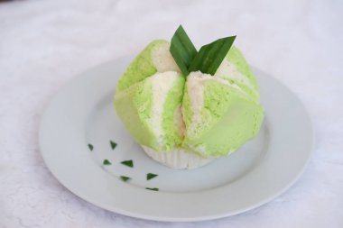 delicious pandan flavored cake as a background