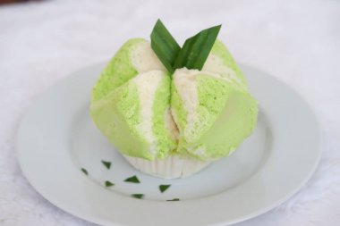 delicious pandan flavored cake as a background