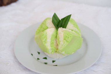 delicious pandan flavored cake as a background