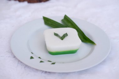 delicious pandan rice cake as a background