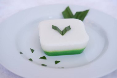 delicious pandan rice cake as a background