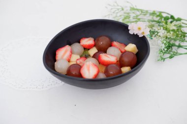 Arka plan olarak lezzetli meyve salatası