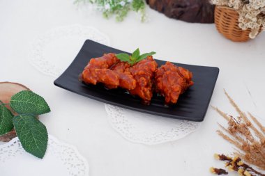 delicious spicy fried chicken as a background