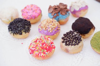 ball donuts with a delicious taste as a background