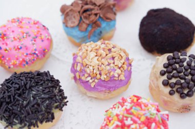 ball donuts with a delicious taste as a background