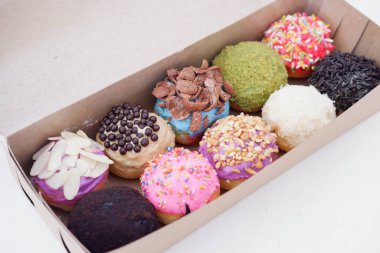 ball donuts with a delicious taste as a background