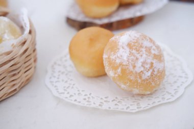 Arkaplan olarak lezzetli kartopu donutları