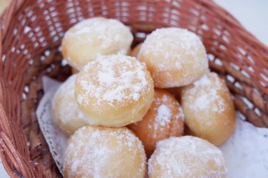 Arkaplan olarak lezzetli kartopu donutları