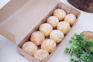 Arkaplan olarak lezzetli kartopu donutları