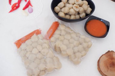 small meatballs in a bowl as a background