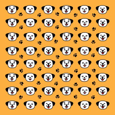 Kusursuz şirin köpek ve pati deseni