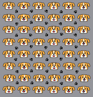 Kusursuz şirin köpek ve pati deseni