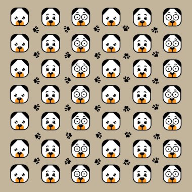 Kusursuz şirin köpek ve pati deseni